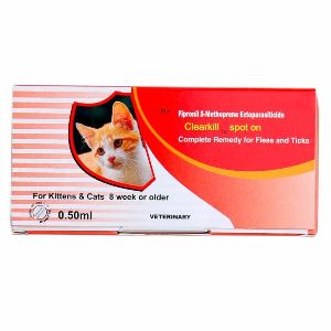 Clearkill Spot On ,Single Pipette Of 0.50ml for Kittens and Cats 8 weeks or older, Anti Tick & Flea
