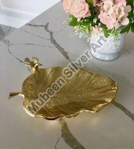 Brass Leaf Shaped Serving Tray