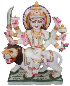 Marble Sherawali Mata Statue