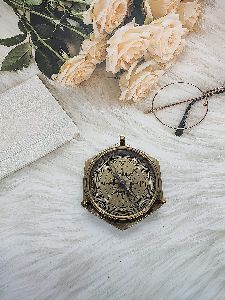 antique brass pocket compass