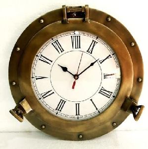Antique Marine Brass Ship Porthole Clock