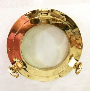 Shiny Brass Door Window Glass Porthole