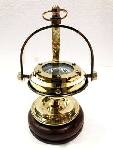 Shiny Brass Navigation Compass