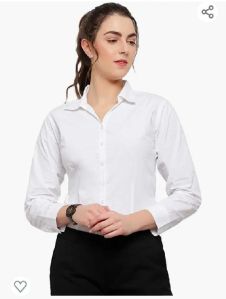 Women white full sleeve shirt