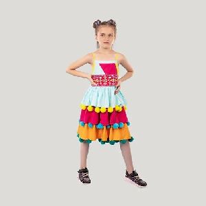 Multicolored Embroidered Strappy Dress