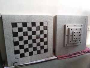 white stone chess board