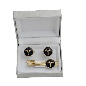 cufflinks doctor tie pin set ,gold cufflinks