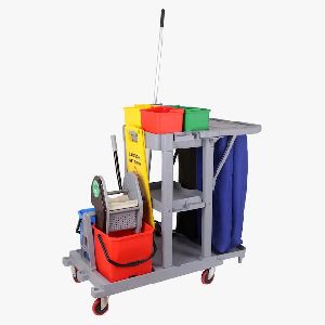 Double Bucket Multifunctional Janitorial Cart