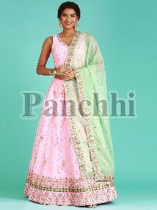 5612 Coral Pure Silk Thread Work Lehenga Choli