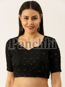 PFB 139 Black Thread Work Georgette Readymade Blouse