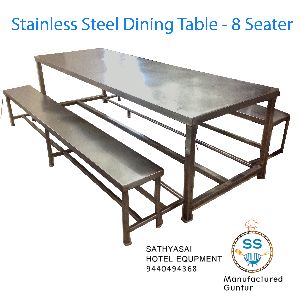 Stainless Steel 8 Seater Dining Table