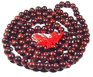 NEW RED CHANDAN MALA 108+1 ROUND BEADS FOR JAAPS