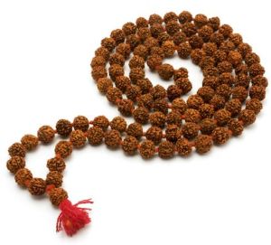 Original 5 Mukhi Natural Rudraksha Mala for Men/Women Wearing (8 mm, Neck Length, 108+1)