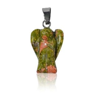 Unakite Angel Lucky Angel Pendant Natural Crystal Stone Handcrafted Size 1 Inch approx.