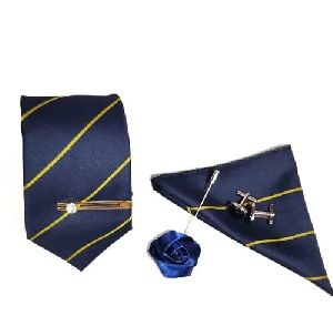Blue Striped Necktie Set