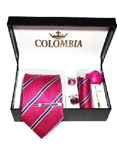 Pink Striped Necktie Set