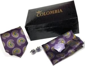 Purple Paisley Necktie Set