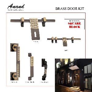 Square Block Brass Door Kit