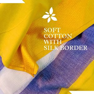 soft silk border cotton saree