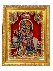 Radha Krishna Lighting Handmade Work Photo Frame