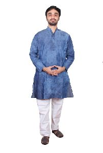 Denim Kurta and White pajama