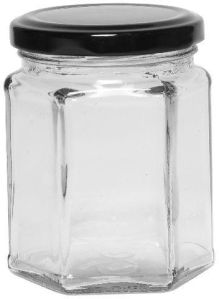 200 ML HEXAGONAL GLASS JAR