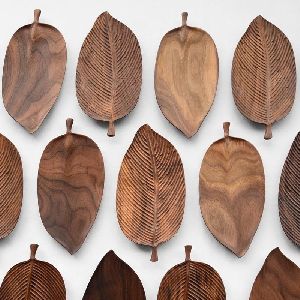 Wooden Leaf Shaped Tray