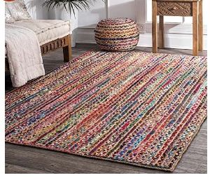 Jute and chindi braided rug