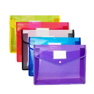 A4 Plastic File Envelope Expanding File Folder Document Organizer with Snap Closure