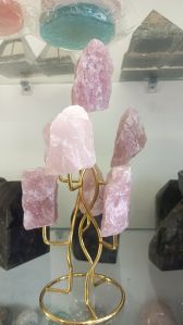 Rose quartz rough with stand
