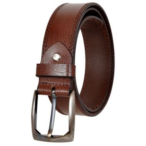 Mens Brown Casual Textured Leather Belt