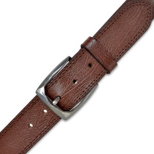 Mens Brown Casual Textured Leather Belt