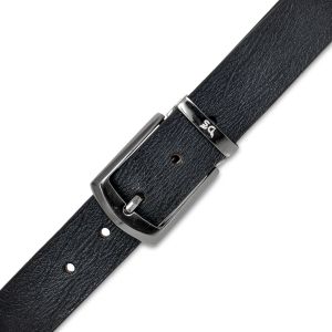 Men Black Formal Textured Leather Belt