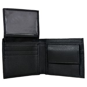 Mens Black Plain Genuine Leather Wallet