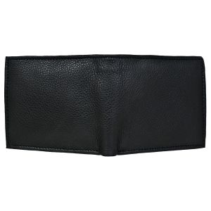 Mens Black Plain Genuine Leather Wallet