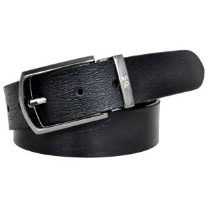 Men Black Formal Textured Leather Belt