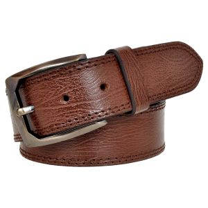 Men's Brown Casual Textured Leather Belt