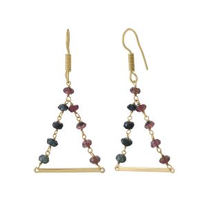 Natural Watermelon Tourmaline Earring Jewelry