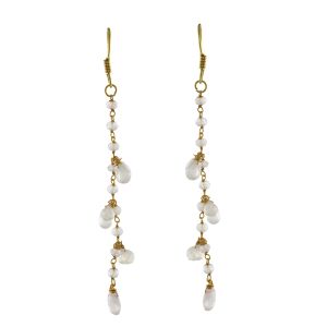 Natural White Gemstone Earrings
