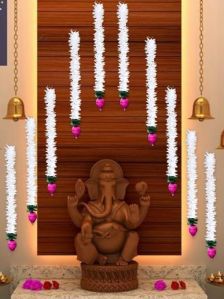 Handmade Lotus Artificial Flower Gajra Wall and Door Hanging - Home Decor Diwali Decor Festival