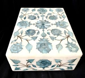 Colorfull Marble Jewellery Box in Inlay Working