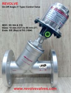 SS Y-Type Pneumatic Angle Seat Valve