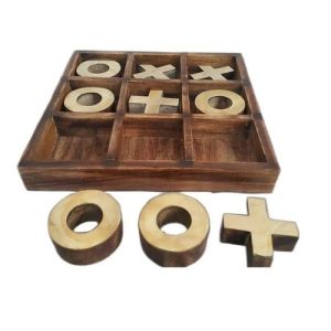 Wooden Tic Tac Toy Game Box