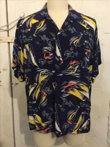 Men half sleeve printed aloha shirt