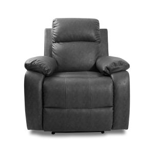 Dalia Leatherette Manual Recliner Sofa in Carbon Grey Colour