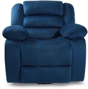 Lucas Swivel Manual Recliner Sofa in Midnight Blue Colour