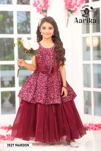 Girls Organza Coding Embroidered Gown