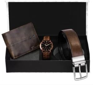 Belt Wallet And Watch Combo Gift Box
