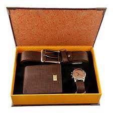 Belt Wallet And Watch Combo Gift Box