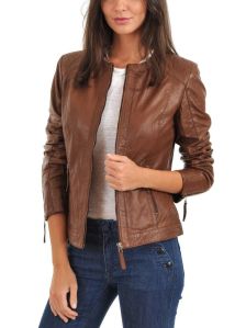 Womens Pure Leather Brown Jacket